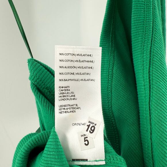 PILCRO Zelda Tank Top Size 3X Anthro Rib Kelly Green Plus Curvy NWT One Shoulder - Picture 12 of 13